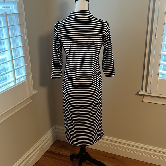 Vineyard Vines black/ white striped Sankatay midi polo dress xsmall NWOT - Picture 3 of 7